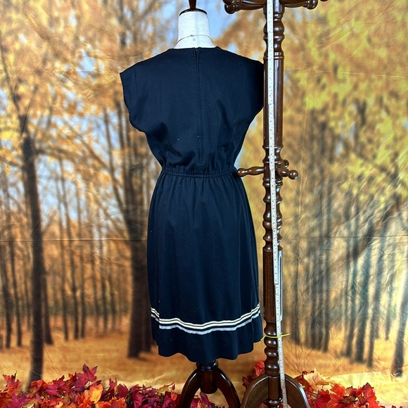 Vintage Sears black dress medium ribbon trim - Picture 5 of 11